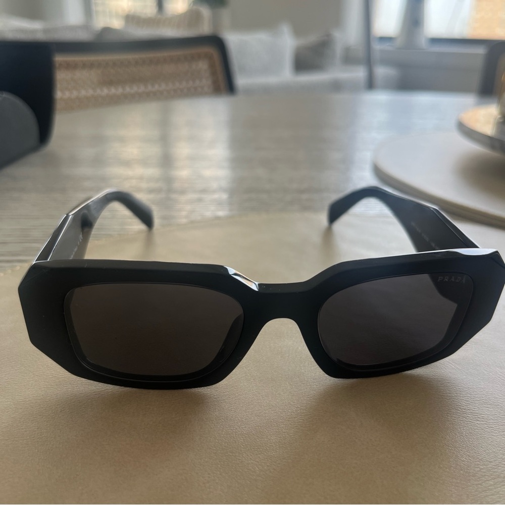 Prada Black Geometric Sunglasses